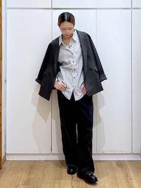 「GLOBAL WORK（グローバルワーク）のGOODデニムバギーパンツ/498388（デニムパンツ）」を使った、ココさん（レディース・165cm）の秋コーディネート