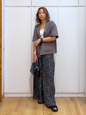 「GLOBAL WORK（グローバルワーク）のアイテム（テーラードジャケット）」を使った、ココさん（レディース・165cm）の夏コーディネート