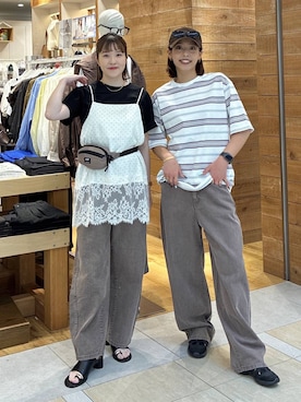 「UNIVERSAL OVERALL（ユニバーサルオーバーオール）のアイテム」を使った、ココさん（レディース・165cm）の夏コーディネート