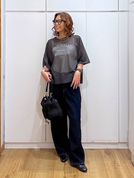 「アイテム（ローファー）」を使った、ココさん（レディース・165cm）の夏コーディネート