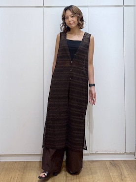 「GLOBAL WORK（グローバルワーク）のFffit エフィット/カップ付きキャミショート/625138（キャミソール、ブラック系）」を使った、ココさん（レディース・165cm）の夏コーディネート