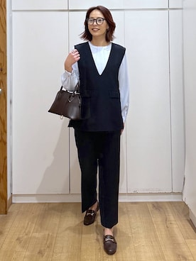 「GLOBAL WORK（グローバルワーク）のアイテム（セットアップ）」を使った、ココさん（レディース・165cm）の春コーディネート