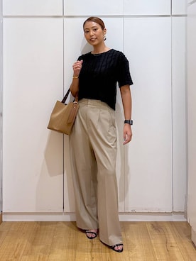 「高見え」｜「アイテム（アクセサリー）」を使った、ココさん（レディース・165cm）の夏コーディネート