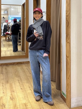 「アイテム（帽子）」を使った、ココさん（レディース・165cm・30代）の秋コーディネート