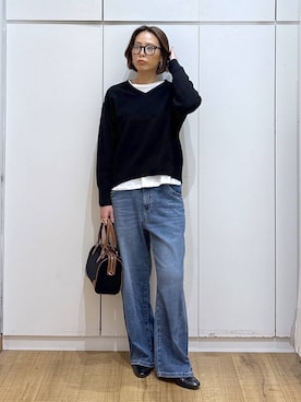 「アイテム（サロペット/オーバーオール）」を使った、ココさん（レディース・165cm・30代）の秋コーディネート