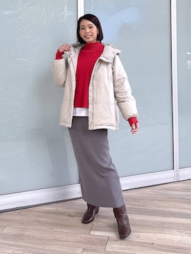 「アイテム（ダウンジャケット/コート）」を使った、ココさん（レディース・165cm・30代）の秋コーディネート