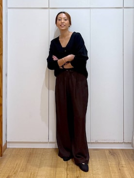 「アイテム（バングル/リストバンド）」を使った、ココさん（レディース・165cm）の秋コーディネート