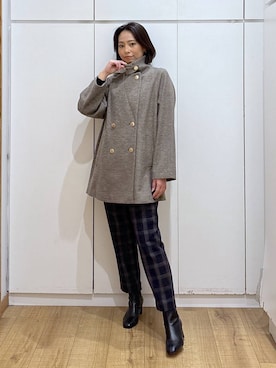 「アイテム（チェスターコート）」を使った、ココさん（レディース・165cm・30代）の秋コーディネート