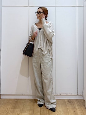 「GLOBAL WORK（グローバルワーク）のGOODデニムバギーパンツ/498388（デニムパンツ）」を使った、ココさん（レディース・165cm）の秋コーディネート