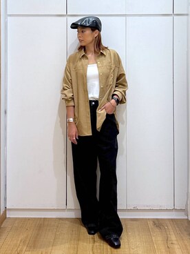 「GLOBAL WORK（グローバルワーク）のGOODデニムバギーパンツ/498388（デニムパンツ）」を使った、ココさん（レディース・165cm）の夏コーディネート