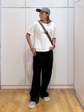 「アイテム（キャップ）」を使った、ココさん（レディース・165cm・30代）の夏コーディネート
