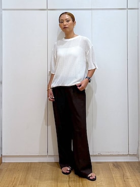 「アイテム（バングル/リストバンド）」を使った、ココさん（レディース・165cm・30代）の夏コーディネート