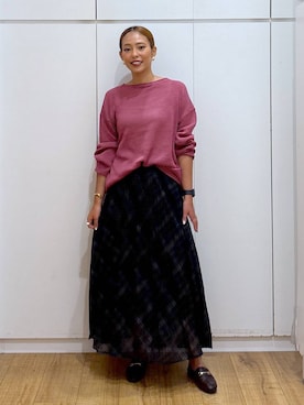 「アイテム（ニット/セーター）」を使った、ココさん（レディース・165cm・30代）の夏コーディネート