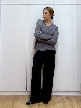 「GLOBAL WORK（グローバルワーク）のアイテム（ローファー）」を使った、ココさん（レディース・165cm）の秋コーディネート