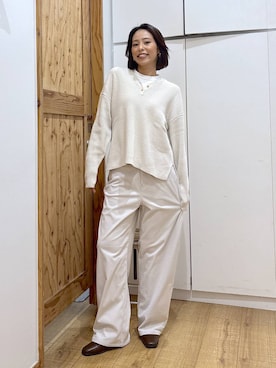 「アイテム（リング）」を使った、ココさん（レディース・165cm）の秋コーディネート