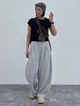 「GLOBAL WORK（グローバルワーク）のアイテム（ニットキャップ/ビーニー）」を使った、ココさん（レディース・165cm）の春コーディネート