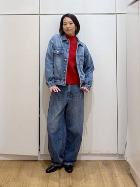 「GLOBAL WORK（グローバルワーク）のアイテム（ピアス（両耳用））」を使った、ココさん（レディース・165cm）の冬コーディネート