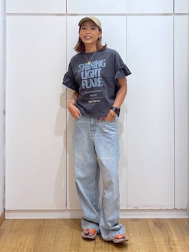 「アイテム（バングル/リストバンド）」を使った、ココさん（レディース・165cm・30代）の夏コーディネート