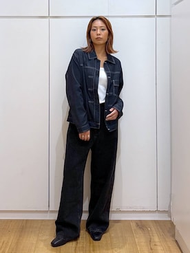 「アイテム（デニムジャケット）」を使った、ココさん（レディース・165cm・30代）の夏コーディネート