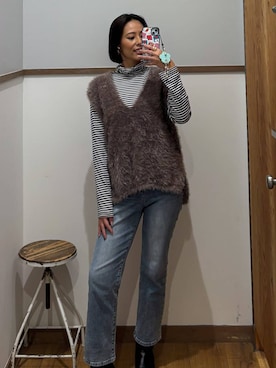 「アイテム（ピアス（両耳用））」を使った、ココさん（レディース・165cm・30代）の秋コーディネート