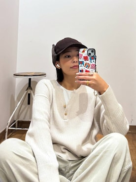 「GLOBAL WORK（グローバルワーク）のGOODデニムバギーパンツ/498388（デニムパンツ）」を使った、ココさん（レディース・165cm）の秋コーディネート