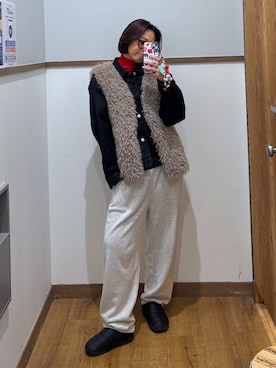 「アイテム（ピアス（両耳用））」を使った、ココさん（レディース・165cm・30代）の冬コーディネート