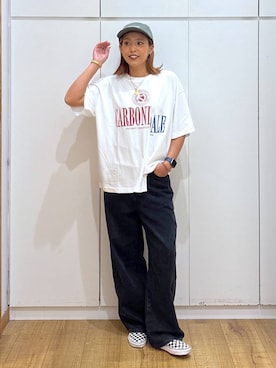 「アイテム（キャップ）」を使った、ココさん（レディース・165cm・30代）の夏コーディネート