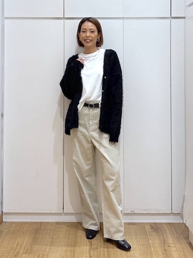 「GLOBAL WORK（グローバルワーク）のGOODデニムバギーパンツ/498388（デニムパンツ）」を使った、ココさん（レディース・165cm）の秋コーディネート