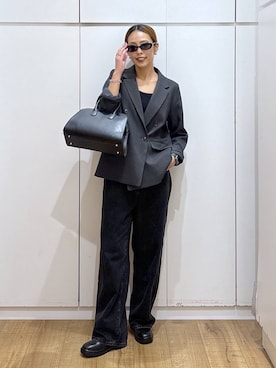 「GLOBAL WORK（グローバルワーク）のGOODデニムバギーパンツ/498388（デニムパンツ）」を使った、ココさん（レディース・165cm）の秋コーディネート