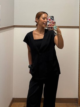 「GLOBAL WORK（グローバルワーク）のGOODデニムバギーパンツ/498388（デニムパンツ）」を使った、ココさん（レディース・165cm・30代）の秋コーディネート
