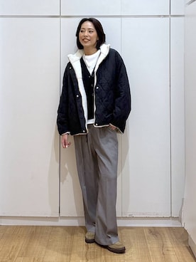 「アイテム（ブルゾン）」を使った、ココさん（レディース・165cm・30代）の秋コーディネート