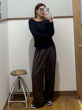 「GLOBAL WORK（グローバルワーク）のアイテム（リング）」を使った、ココさん（レディース・165cm）の冬コーディネート