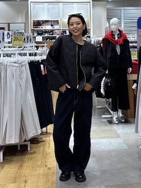 「アイテム（ブルゾン）」を使った、ココさん（レディース・165cm・30代）の秋コーディネート