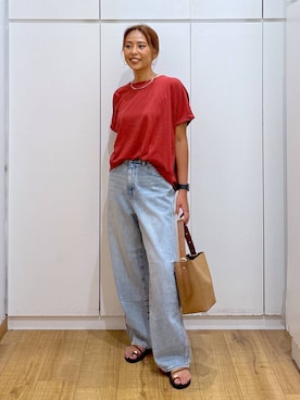 「アイテム（パンツ）」を使った、ココさん（レディース・165cm・30代）の夏コーディネート