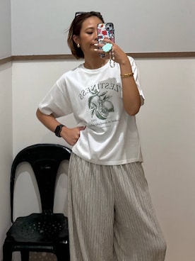 「GLOBAL WORK（グローバルワーク）のアイテム」を使った、ココさん（レディース・165cm）の夏コーディネート