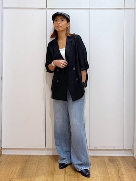「アイテム（テーラードジャケット）」を使った、ココさん（レディース・165cm・30代）の夏コーディネート