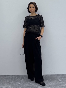 「GLOBAL WORK（グローバルワーク）のステンレスプチモチーフネックレス/634164（ネックレス、ゴールド系）」を使った、ココさん（レディース・165cm）の春コーディネート