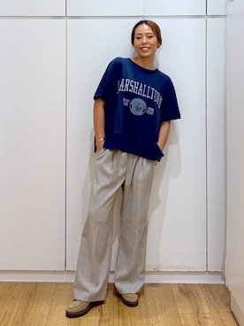 「アイテム（バングル/リストバンド）」を使った、ココさん（レディース・165cm）の秋コーディネート
