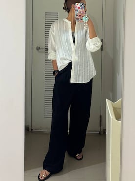 「アイテム（バレッタ/ヘアクリップ）」を使った、ココさん（レディース・165cm）の夏コーディネート