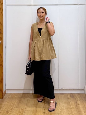 「アイテム（バレッタ/ヘアクリップ）」を使った、ココさん（レディース・165cm・30代）の秋コーディネート