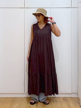 「GLOBAL WORK（グローバルワーク）のアイテム（ワンピース/ドレス）」を使った、ココさん（レディース・165cm）の夏コーディネート