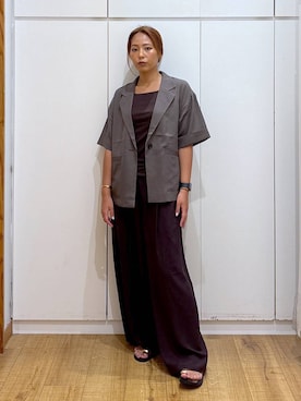 「GLOBAL WORK（グローバルワーク）のアイテム（ジャケット/アウター）」を使った、ココさん（レディース・165cm）の夏コーディネート