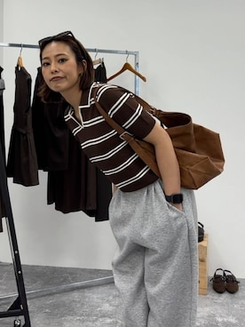 「GLOBAL WORK（グローバルワーク）のFffit エフィット/カップ付きキャミUネック/625136（キャミソール、ブラック系）」を使った、ココさん（レディース・165cm）の春コーディネート