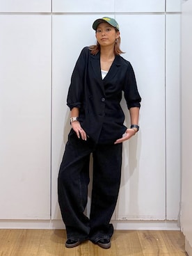「アイテム（帽子）」を使った、ココさん（レディース・165cm・30代）の夏コーディネート