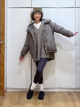 「アイテム（ピアス（両耳用））」を使った、ココさん（レディース・165cm・30代）の冬コーディネート