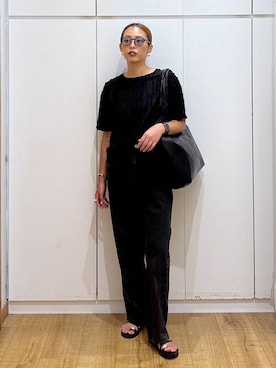 「アイテム（バングル/リストバンド）」を使った、ココさん（レディース・165cm・30代）の夏コーディネート
