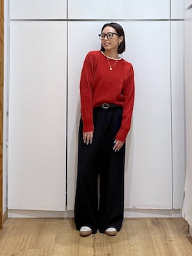 「アイテム（ピアス（両耳用））」を使った、ココさん（レディース・165cm・30代）の冬コーディネート