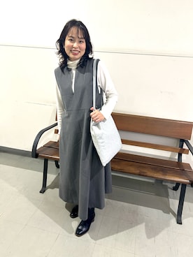 「アイテム（オールインワン・サロペット）」を使った、omamachanさん（レディース・154cm）の秋コーディネート
