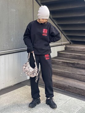 「アイテム（ニットキャップ/ビーニー、グレー系）」を使った、さなさん（レディース・160cm）の冬コーディネート