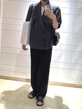 「アイテム（テーラードジャケット）」を使った、shiroさん（メンズ・166cm）の夏コーディネート